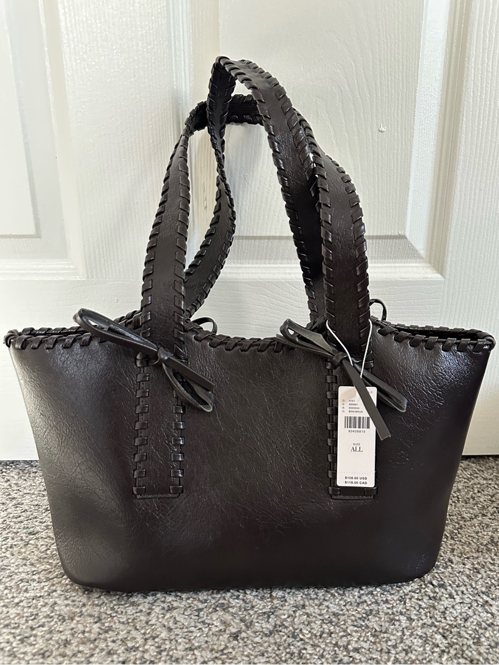 Melie Bianco Whipstitch Tote Bag in BROWN